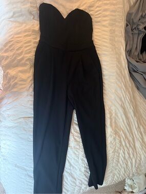 Express Black Strapless Sweetheart Jumpsuit